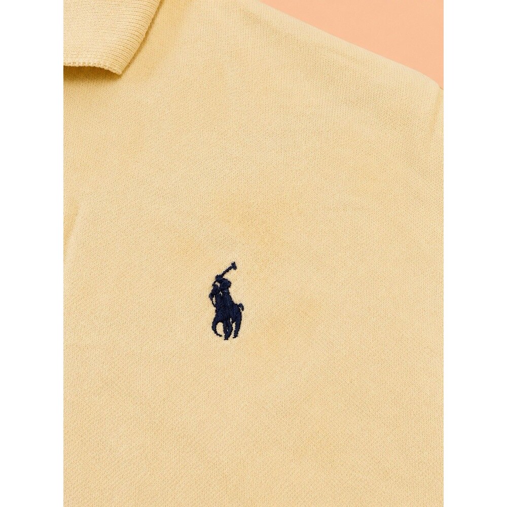 Polo Ralph Lauren Men’s XXL Yellow Cotton Short Sleeve Polo Shirt Flawed